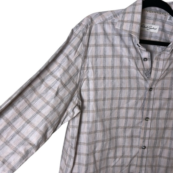 Robert Graham men checkered shirt 15.5” cotton , long sleeve , - Picture 4 of 13